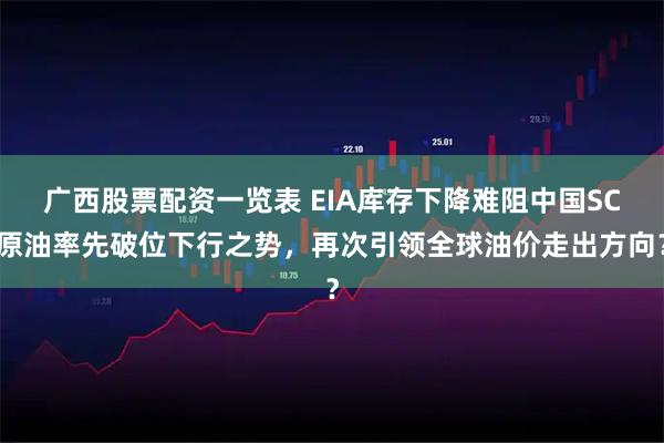 广西股票配资一览表 EIA库存下降难阻中国SC原油率先破位下行之势，再次引领全球油价走出方向？